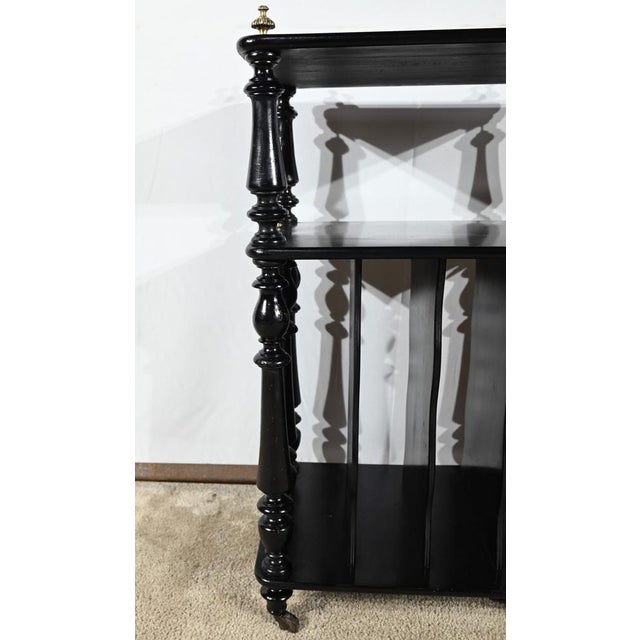 Small Napoleon III Style Blackened Pear Wood Music Cabinet, 1900s For Sale - Image 12 of 18