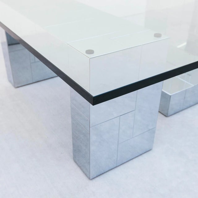1970s Paul Evans Chrome & Glass Cityscape Patchwork Coffee Table by Directional For Sale - Image 11 of 12