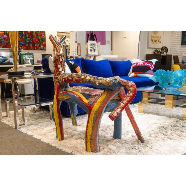 Willie Leroy Elliot Jr. - Wolf Bench, C. 1990 Mixed Media Mosaic Art Sculpture For Sale In Detroit - Image 6 of 6