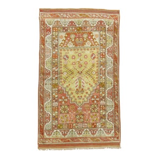Early 20th Century Zabihi Collection Light Green Mihrab Niche Turkish Prayer Rug - 3'2" x 5'4" For Sale