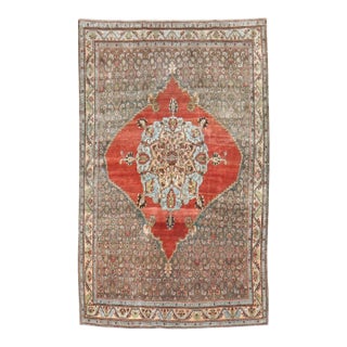 Antique Zabihi Collection Persian Bidjar Iron Fist Rug - 4'8" x 7' For Sale