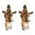 Luxury French-Style Crystal Sconces – Ornate Bronze & Gold Leaf With Hanging Crystal Drops - Set of 2 For Sale