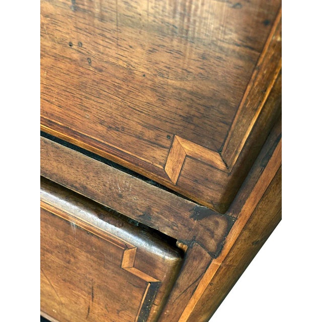 Brown 18th Century Inlaid Italian Walnut Three Drawer Chest with Lined Drawers For Sale - Image 8 of 9