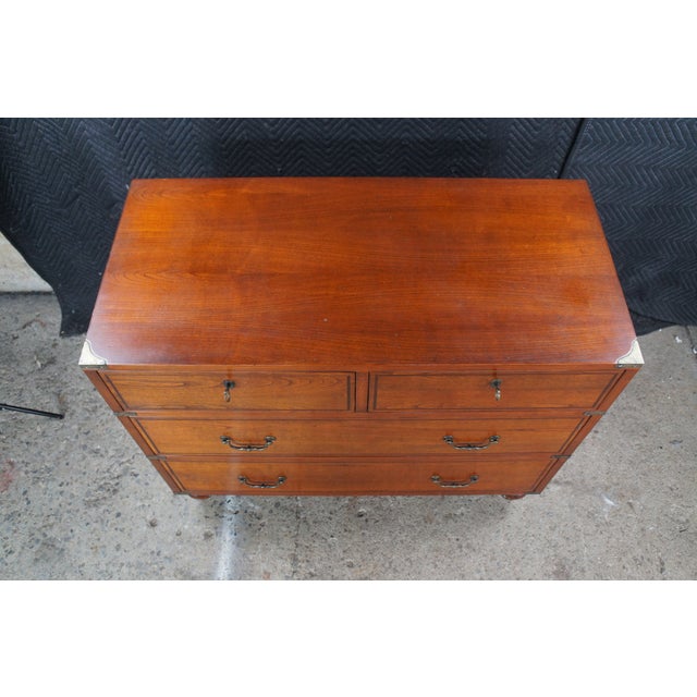 Italian Fiorini British Campaign Style Solid Cherry Chest of Drawers Dresser For Sale - Image 11 of 13