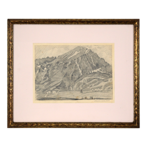 San Gabriel Mountain Landscape in Black and White - Graphite Pencil on Paper by Ralph Holmes
