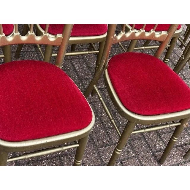 Wood Louis Style Upholstered Gilt Wood Dining Chairs, Set of 12 For Sale - Image 7 of 13
