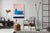 Blue Barn, Palette #5 by Justin Wheatley | Acrylic on Canvas Blue Barn With Pink Sky For Sale - Image 8 of 10