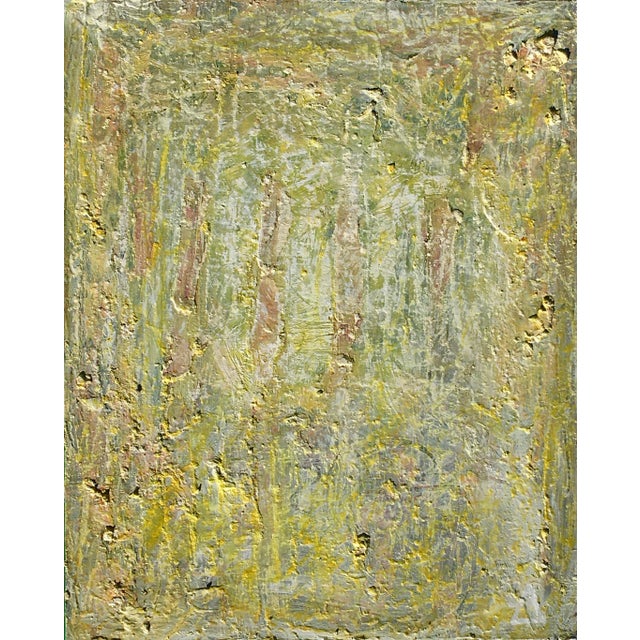Contemporary Artwork "Golden Light" High Texture Oil Colorfield Painting on Canvas Board by Cl Auker For Sale