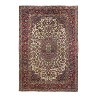 Antique Isfahan Rug 7'3'' x 10'6'' For Sale