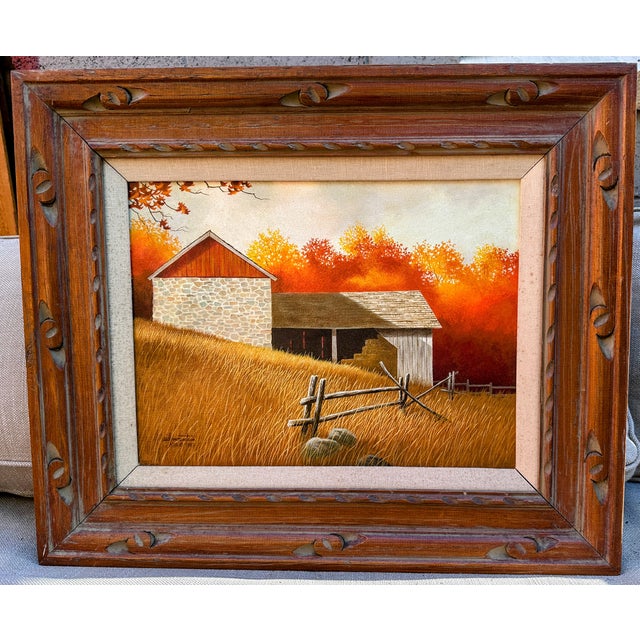 1980s Original Signed Sid Mountain 'October' Oil Painting, Framed For Sale - Image 13 of 15