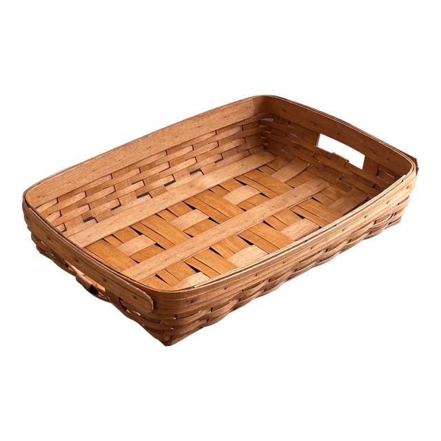 1992 Handcrafted Longaberger Maple Wood Serving Tray For Sale