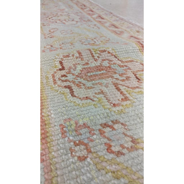 Antique Oushak Carpet, Handmade Oriental Rug, Shrimp Pink, Taupe, Cream Fine Rug For Sale - Image 12 of 18