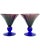 Vintage Set of 4 Martini Glasses Purple Cobalt Blue Art Deco Style Cocktail Stemware For Sale In Washington DC - Image 6 of 12