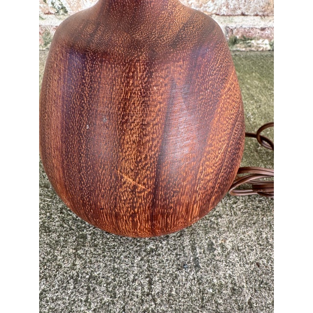 Wood Small Vintage Wooden Table Lamp For Sale - Image 7 of 8