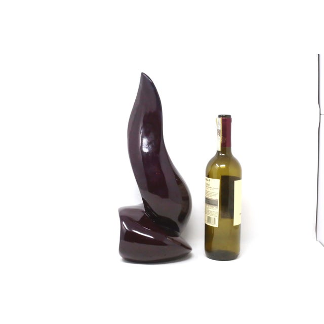 1980's Eggplant Purple Abstract Ceramic Sculpture For Sale In Tampa - Image 6 of 7