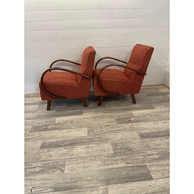 1920s Art Deco Model C Mad-Man Relex Chairs from Halabala, 1930s, Set of 2 For Sale - Image 5 of 7