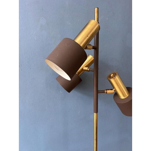 Vintage Space Age Floor Lamp in Brass and Metal from Dijkstra For Sale - Image 12 of 13