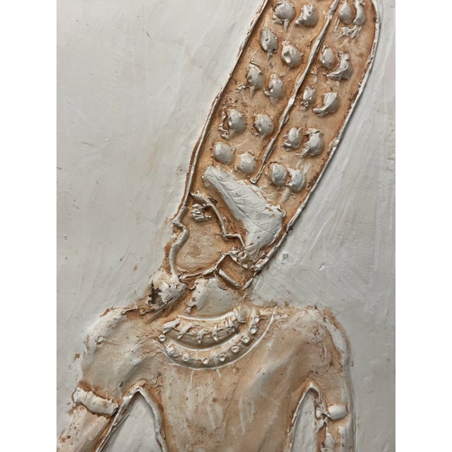 Mediterranean Egyptian Figure Plaster Wall Sculpture For Sale In Houston - Image 6 of 10