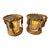 1960s Pair of Gilt Metal Rope & Tassel Votive Holders With Glass Inserts For Sale