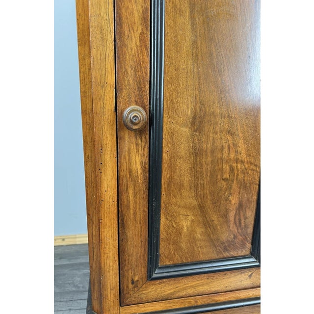 Black French Bedside Table in Walnut with Marble Top For Sale - Image 8 of 13
