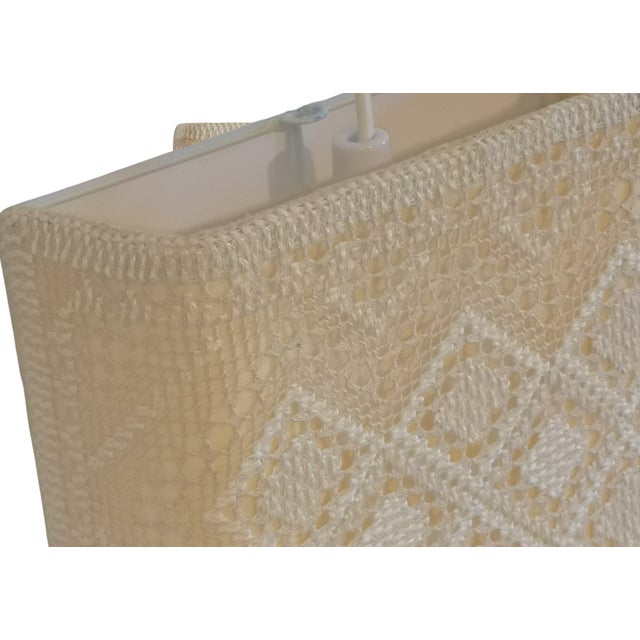 1960s 1960s Swedish Designer Embroidery Fabric Wall Light For Sale - Image 5 of 5