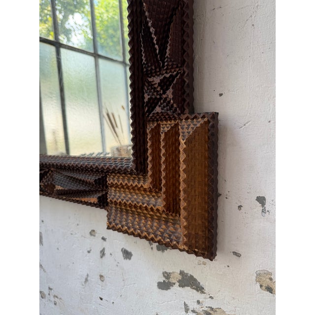 Folk Art Tramp Mirror, France, 1900s For Sale - Image 9 of 18