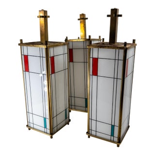 20th Century Modern Pendant Lamp Shades in De-Stijl Style After Piet Mondrian For Sale