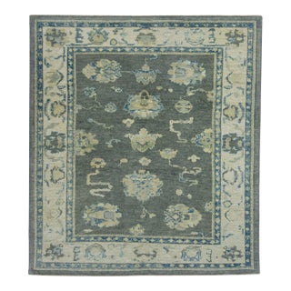 Turkish Oushak Square Rug 5'3" x 5'10" #17042 For Sale