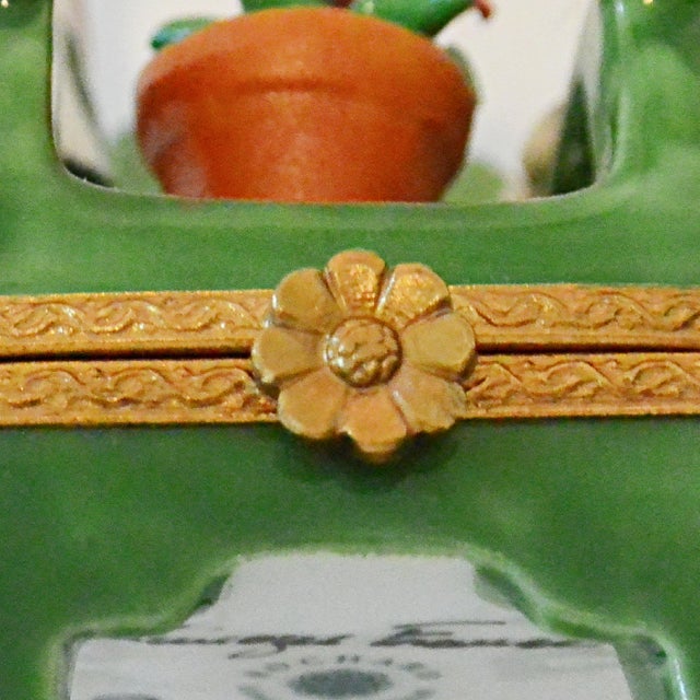 Figurative Vintage Rochard Limoges Porcelain Cat on Adirondack Garden Chair Trinket Box – Circa Late 20th Century For Sale - Image 3 of 10