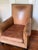 Animal Skin Quatrain Reproduction 1940s Leather Chair Owned by Craig Wright and Featured in Architectural Digest For Sale - Image 7 of 11