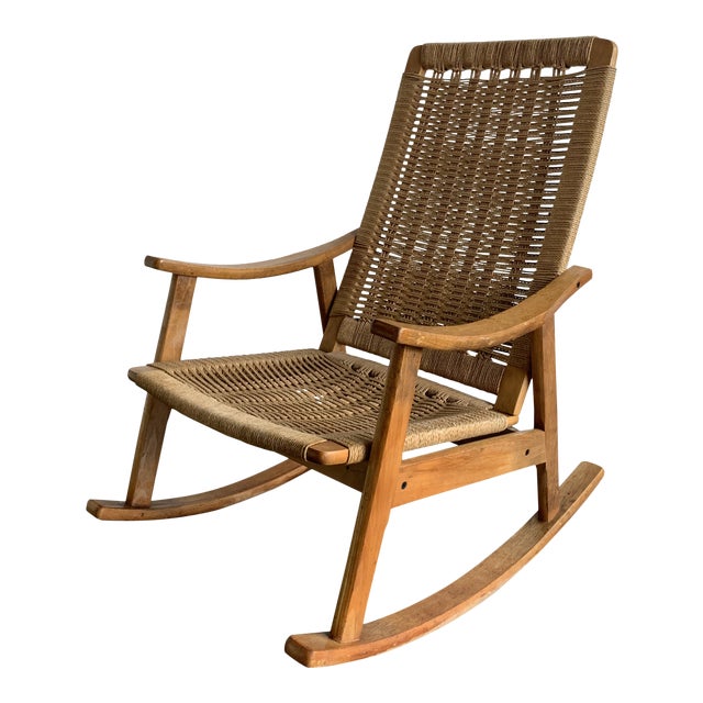 Mid Century Rope Rocking Chair Chairish
