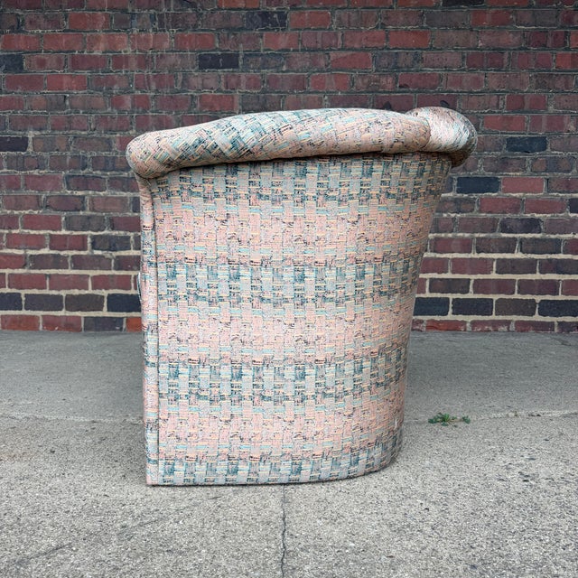 Textile Pair of Milo Baughman for Thayer Coggin Split Back Chairs Postmodern For Sale - Image 7 of 12