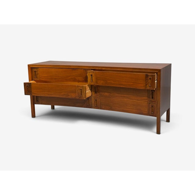 Edmond Spence, Concave Dresser, Stained Wood, Brass, Sweden, 1950s For Sale - Image 9 of 17