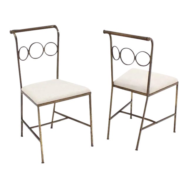 1940s Brass Dining Side Chairs - Set of 6 For Sale - Image 9 of 9
