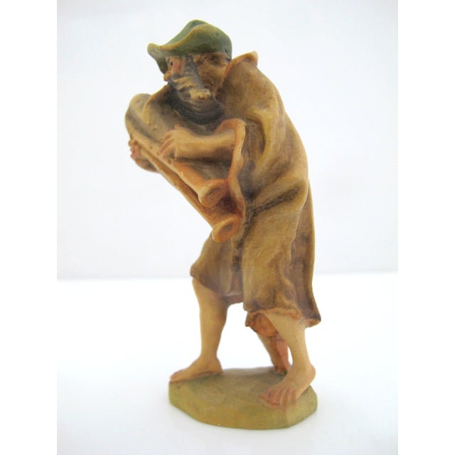 ANRI Anri Italy Ulrich Bernardi Shepherd With Bagpipes 4" Christmas Nativity Figurine For Sale - Image 4 of 7