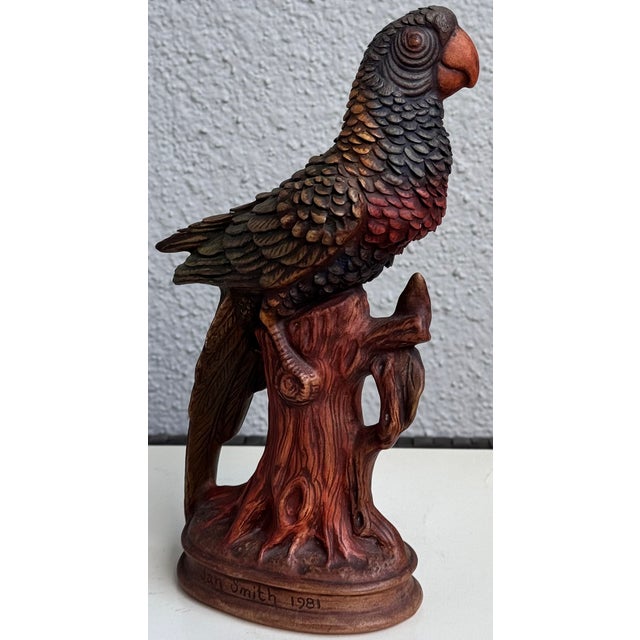 1981 Jan Smith Porcelain Parrot Figure For Sale - Image 10 of 11