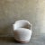 Swivel Chair in Creamy White Boucle With Wood Trim Base For Sale In Los Angeles - Image 6 of 8