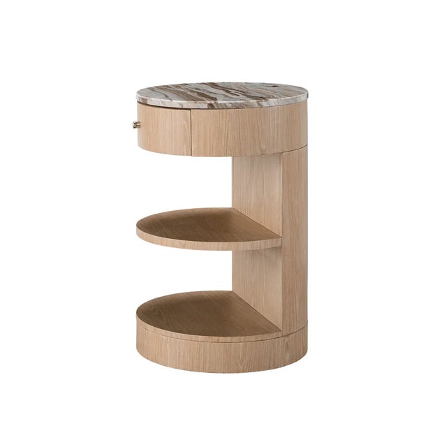 Contemporary Contemporary Breeze Marble Top Nightstand For Sale - Image 3 of 5