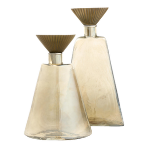 Arteriors Home Mariah Gold Aluminun Decanters, Set of 2