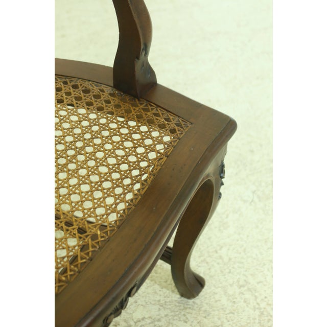 Set of 8 Italian Walnut Cane Seat Dining Room Chairs For Sale - Image 4 of 13