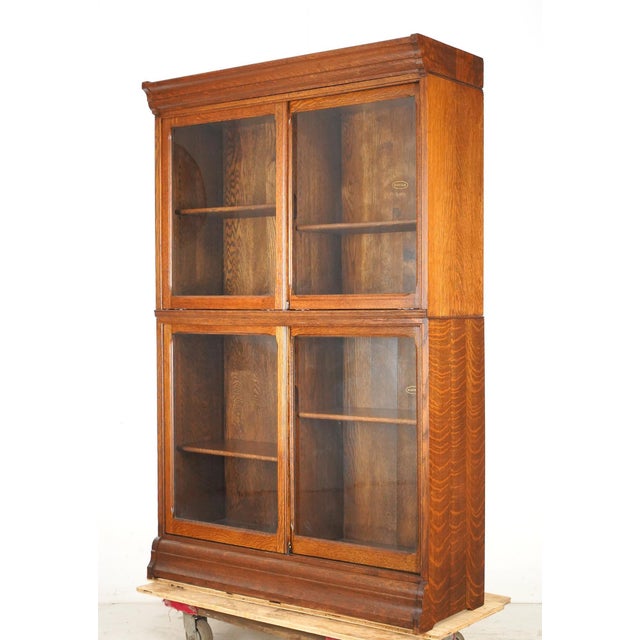 Traditional Antique Oak Danner Barrister Bookcase For Sale - Image 3 of 8
