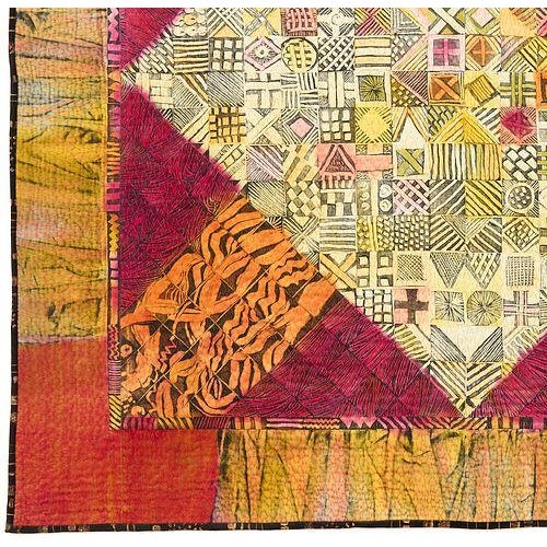 1990s Lenore Davis Diamond and Cross II Art Quilt For Sale - Image 5 of 10