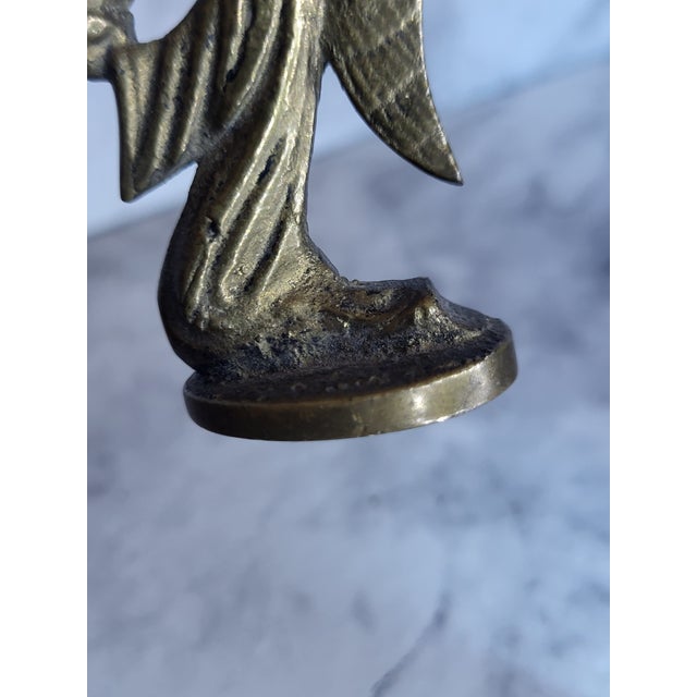 Mid Century Brass Kneeling Angel Miniature Candle Holder For Sale - Image 10 of 14
