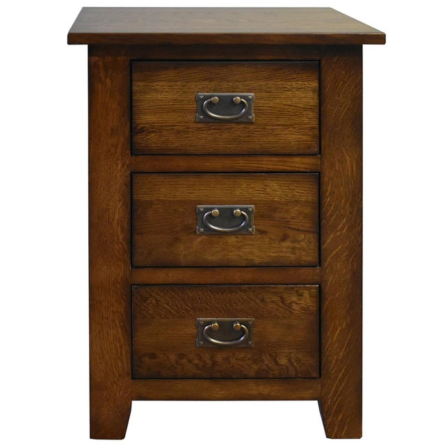 Mission Quarter Sawn Oak 3-Drawer Nightstand | Walnut For Sale - Image 9 of 12
