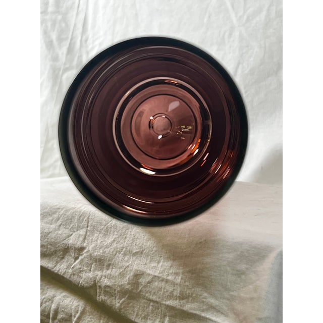 1960s 1960s Swedish Style Large Amethyst Vawe With Bubble at Base For Sale - Image 5 of 8
