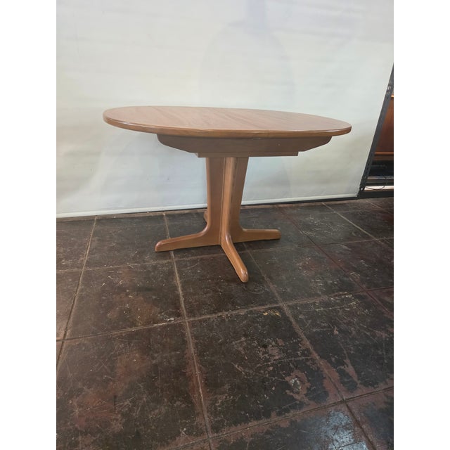 1970s Rare Mid-Century Danish Modern Teak Dining Table Pedestal Base G-Plan 1970s For Sale - Image 5 of 10