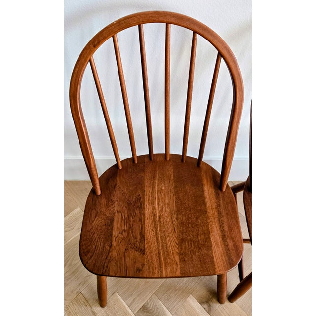 Tarm Stole Pair of Danish Modern Windsor Armchairs – Mid-Century Maple Accent Chairs For Sale - Image 4 of 9