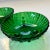 Glorious color for the table...a dazzling pair of vintage Anchor Hocking emerald green footed bubble glass bowls. Over the...