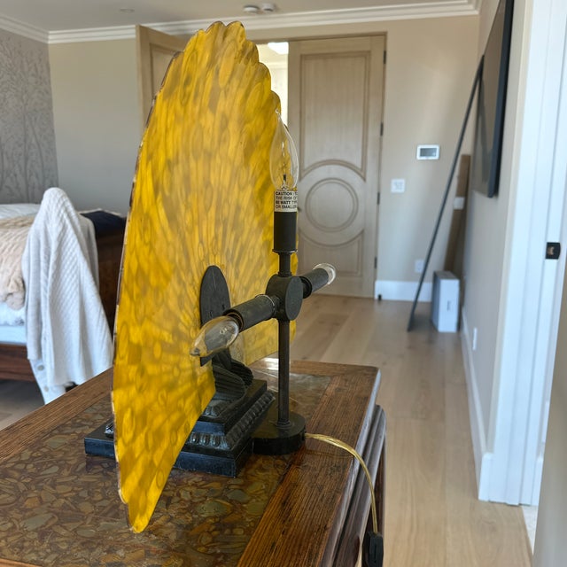 Art Deco Late 20th Century Maitland-Smith Tessellated Penshell Peacock Lamp For Sale - Image 3 of 10