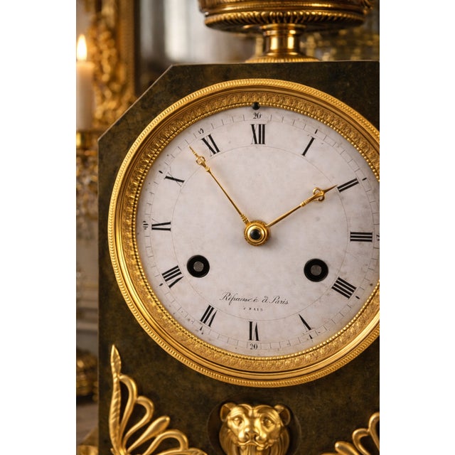 1800s Lefevre Empire Ormolu Marble Venus Clock – 1 Pc For Sale - Image 9 of 15